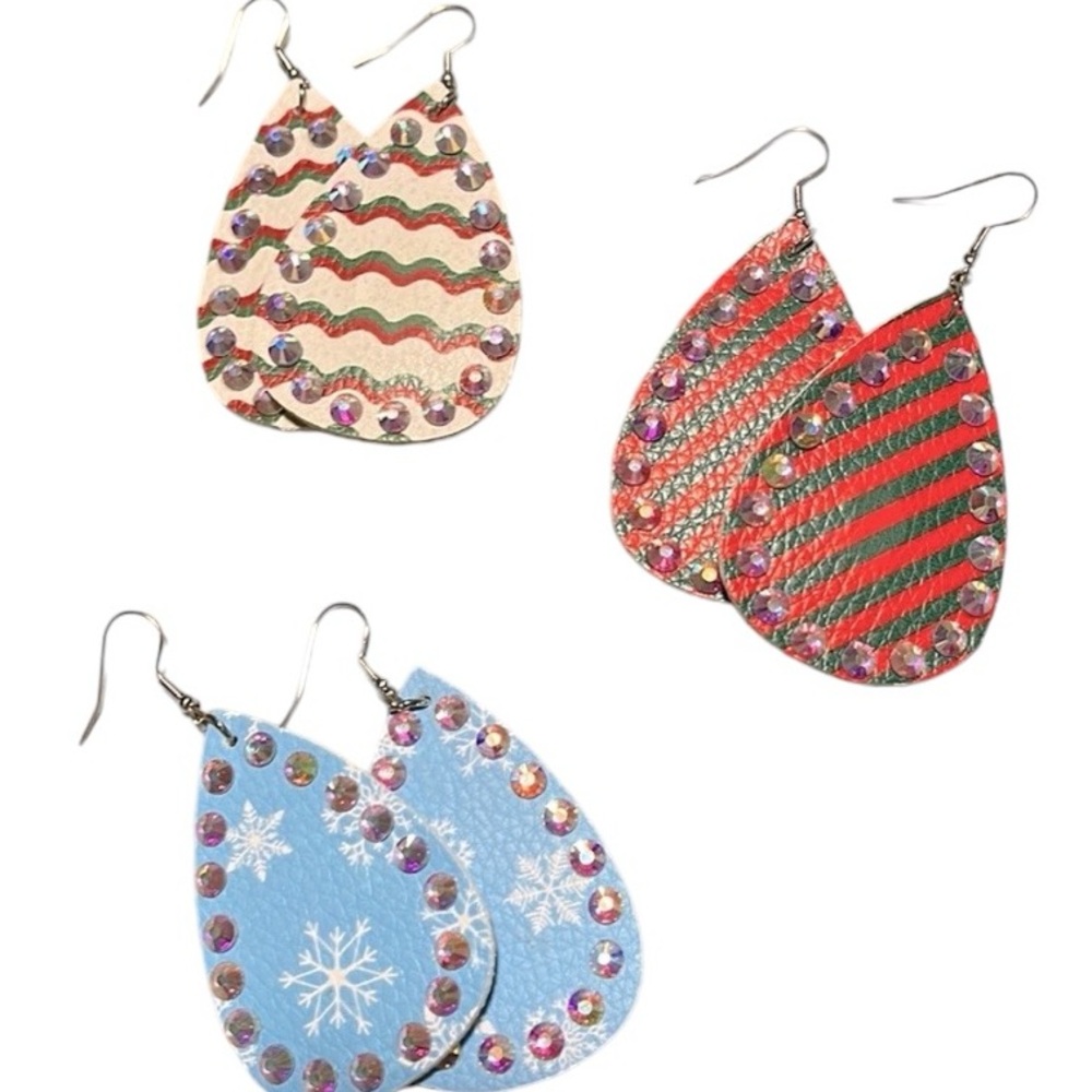 Three pack holiday earrings teardrop fishhook